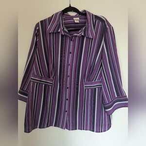 Covington Women's Purple Striped Shirt Size 20-22W